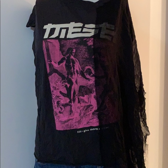 Diesel T-shirt top with one shoulder long - Picture 2 of 7